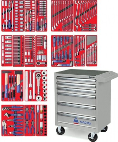 Тележка инструментальная МАСТАК 52-06323G "эксперт" 323 предмета, серая