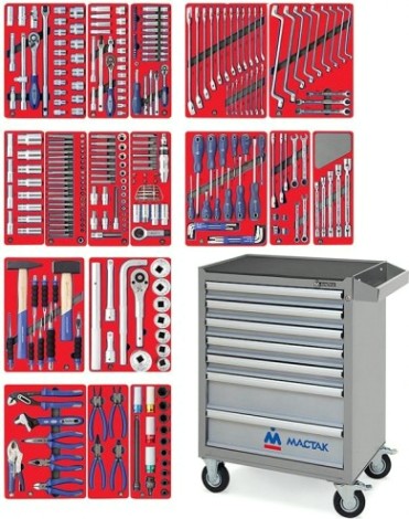 Тележка инструментальная МАСТАК 52-07323G "эксперт" 323 предмета, серая