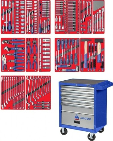 Тележка инструментальная МАСТАК "ЛИДЕР" 270 предметов, синяя 52-05270B [52-05270B]