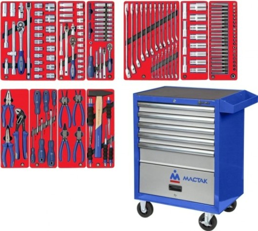 Тележка инструментальная МАСТАК "СТАНДАРТ" 186 предметов, синяя 52-05186B [52-05186B]
