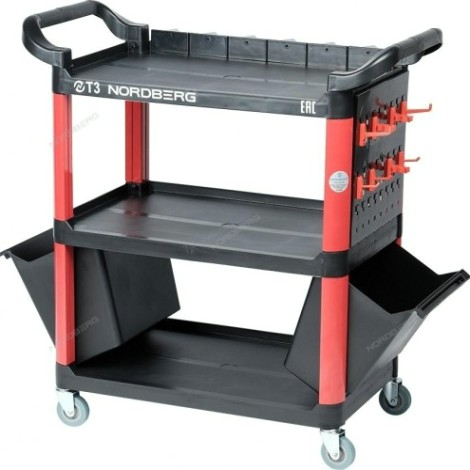 Тележка инструментальная NORDBERG T3 с пластиковыми полками (состоит из 2 коробок) [ЦБ-00015524]