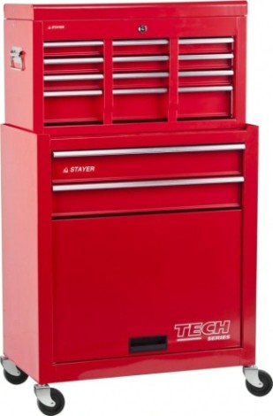 Тележка инструментальная STAYER MASTER комбо, 2 ящика + ящик настольный, 7 полок, 616х330 [38909-K]