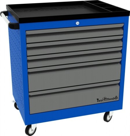Тележка инструментальная ВЕРСТАКОФФ PROFFI 795.5 RAL5005 5 выдвижных ящиков RAL7024 [103103 M]