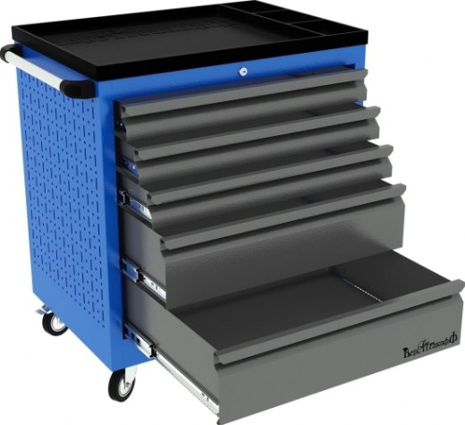Тележка инструментальная ВЕРСТАКОФФ PROFFI 795.5 RAL5005 5 выдвижных ящиков RAL7024 [103103 M]