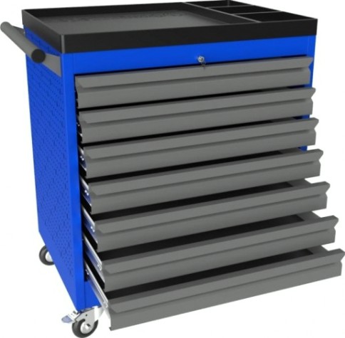 Тележка инструментальная ВЕРСТАКОФФ PROFFI 795.7 RAL5005 7 выдвижных ящиков RAL7024 [103107 M]
