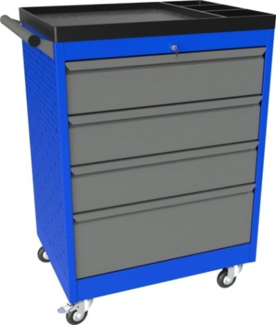 Тележка инструментальная ВЕРСТАКОФФ PROFFI 950.4 RAL5005 4 выдвижных ящика RAL7024 [103109 M]