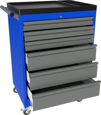 Тележка инструментальная ВЕРСТАКОФФ PROFFI 950.6 RAL5005 6 выдвижных ящиков RAL7024 [103113 M]