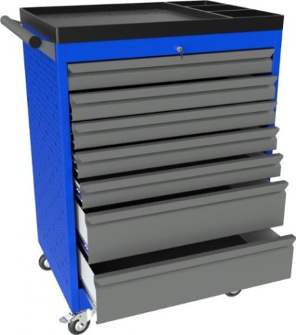 Тележка инструментальная ВЕРСТАКОФФ PROFFI 950.7 RAL5005 7 выдвижных ящиков RAL7024 [103115 M]