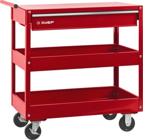 Тележка инструментальная ЗУБР Мастер 1 ящик + 2 полки, 737х383х785мм [38912]