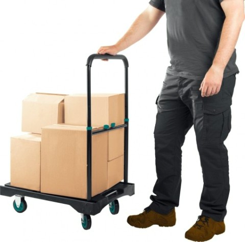 Тележка платформенная KRAFTOOL 680х495мм складная рукоятка/колеса d 100мм [38780-150]