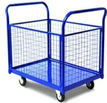 Тележка платформенная ПЛБ 6х12-2Р с сетчатым бортом (без колес) [09000516]