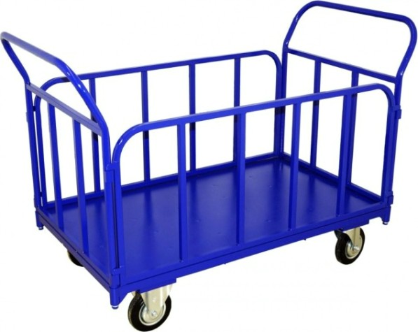 Тележка платформенная Rusklad ТБ-1, 500х800 мм, съемные трубчатые борта (К-125 мм)