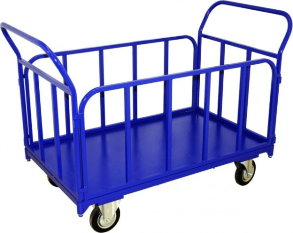 Тележка платформенная Rusklad ТБ-1, 500х800 мм, съемные трубчатые борта (К-200 мм)