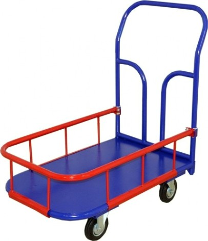 Тележка платформенная Rusklad ТПБ 2 600 х 900 мм, колеса 200 мм, с бортом 150 мм