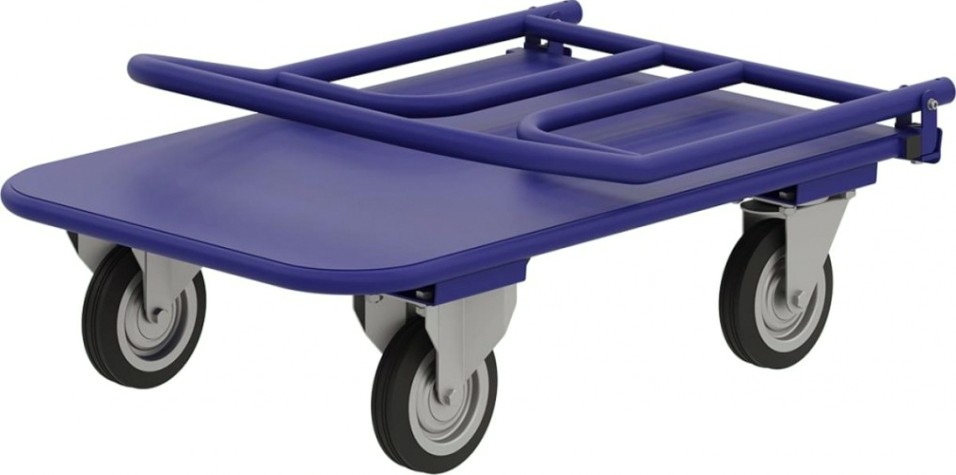 Тележка платформенная Rusklad ТПСР 2 М П складная ручка, педаль, 600 х 900 мм г/п до 300 кг