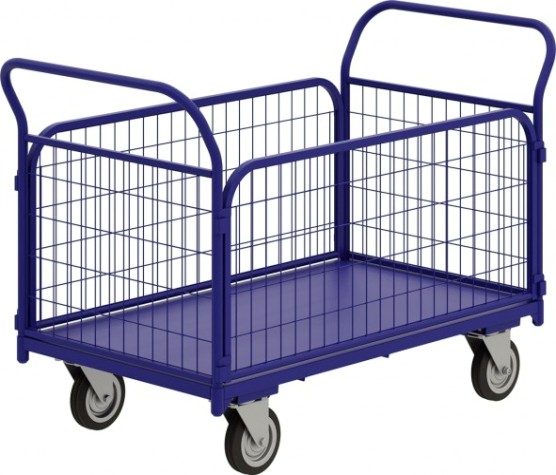 Тележка платформенная Rusklad ТС П (красная) 800х1400х500 мм, усиленная, сетч.борт (без колес) [ТС П б/к]