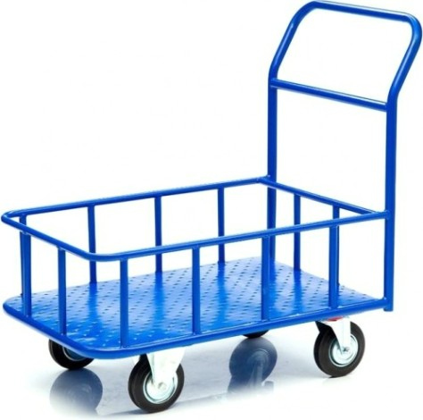 Тележка платформенная СТЕЛЛА-ТЕХНИК КПБ-300-125 с бортом, 600х900мм [КПБ-300-125-И]