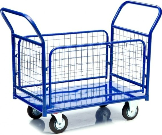 Тележка платформенная СТЕЛЛА-ТЕХНИК КПО-300 с бортами, 600х1000мм [КПО-300-С-125-К]