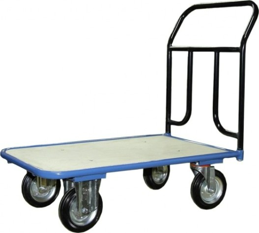 Тележка платформенная СТЕЛЛА-ТЕХНИК КПТ-500 4-х колесная с фанерой (600х1000) 160-K, до 400 кг [КПТ-500-160-К]