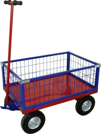 Тележка с сетчатым бортом Rusklad ТПОБ-7С 800х1400 мм, до 600 кг, литые колеса [ТПОБ 7 С литые]
