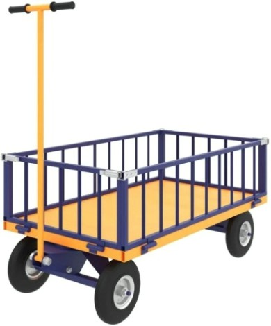 Тележка с трубчатым бортом Rusklad ТПОБ-5Т 700х1200х300мм, до 600кг, литые колеса чугун. обод [ТПОБ 5 Т чугун]