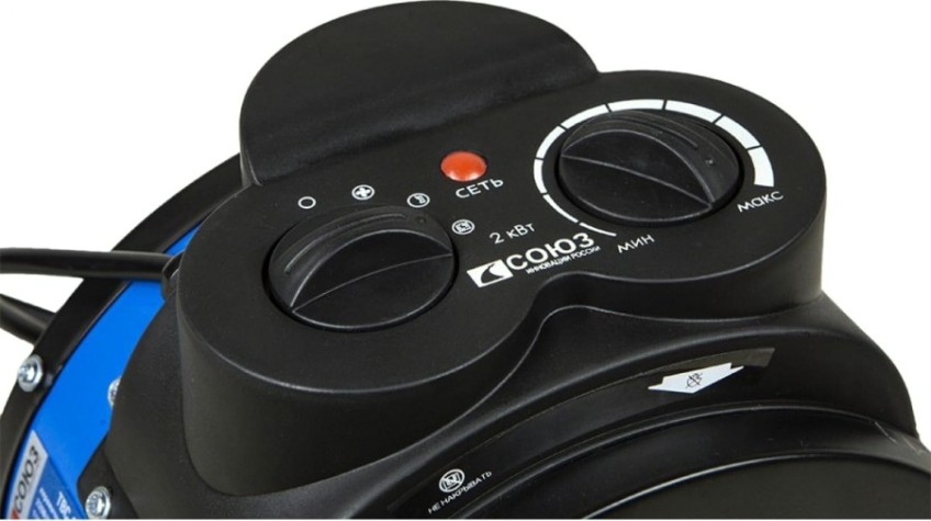 Тепловая пушка электрическая СОЮЗ ТВС-2022К термостат, защита от перегрева