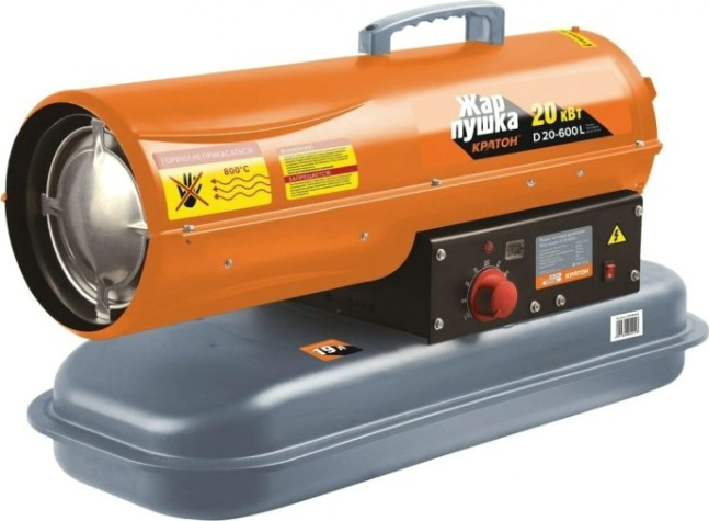 Тепловая пушка на дизтопливе прямого нагрева КРАТОН Жар-пушка D 20-600 L [3 09 05 014]