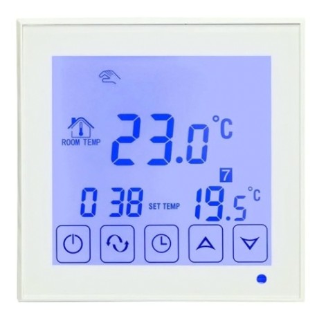 Терморегулятор для теплого пола REXANT R200W сенсорный с автомат. программированием, белый [51-0573]