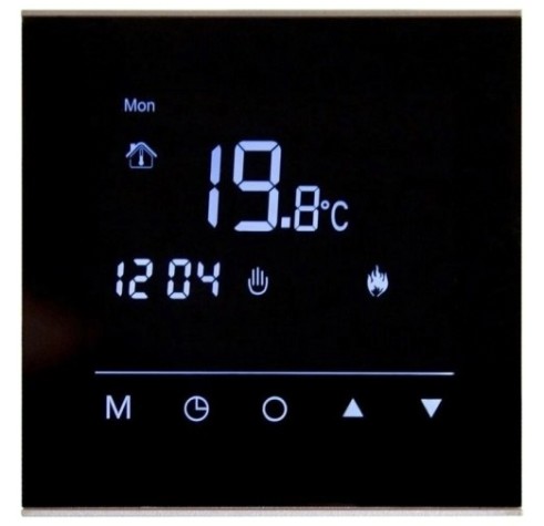 Терморегулятор для теплого пола REXANT R300B сенсорный программируемый, черный [51-0575]