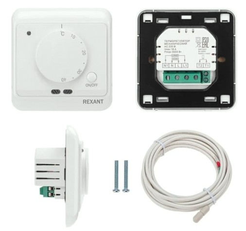 Терморегулятор для теплого пола REXANT R72XT механический с датчиком температуры и воздуха [51-0580]