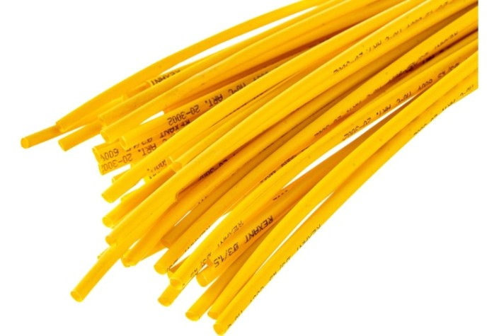 Термоусаживаемая трубка REXANT 20-3002 ТУТ нг 3,0/1,5мм, желтая (уп.50 шт. по1м)