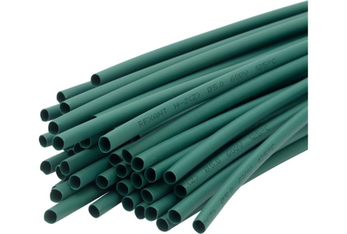 Термоусаживаемая трубка REXANT 20-5003 ТУТ нг 5,0/2,5мм, зеленая (уп.50 шт. по1м)