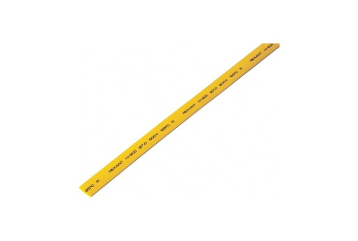 Термоусаживаемая трубка REXANT 20-7002 ТУТ нг 7,0/3,5мм, желтая (уп.50 шт. по1м)