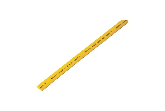 Термоусаживаемая трубка REXANT 20-8002 ТУТ нг 8,0/4,0мм, желтая (уп.50 шт. по1м)