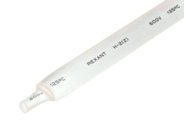 Термоусаживаемая трубка REXANT 20-9001 ТУТ нг 9,0/4,5мм, белая (уп.50 шт. по1м)