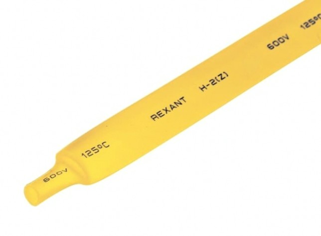 Термоусаживаемая трубка REXANT 20-9002 ТУТ нг 9,0/4,5мм, желтая (уп.50 шт. по1м)