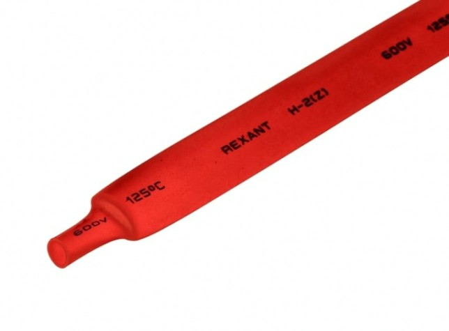 Термоусаживаемая трубка REXANT 20-9004 ТУТ нг 9,0/4,5мм, красная (уп.50 шт. по1м)