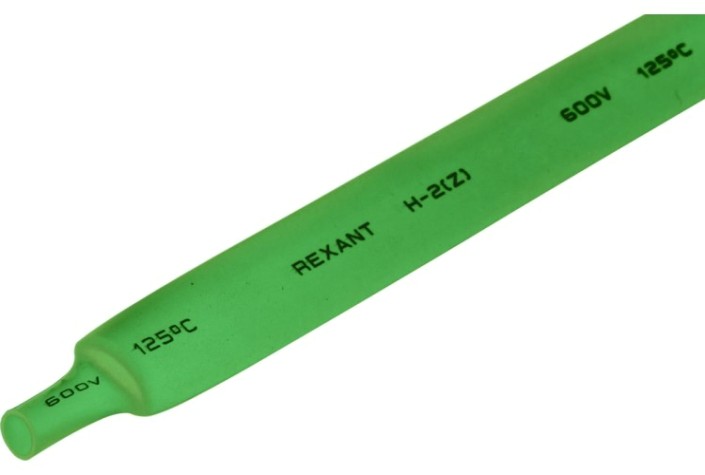 Термоусаживаемая трубка REXANT 21-2003 ТУТ нг 12,0/6,0мм, зеленая (уп.50 шт. по1м)