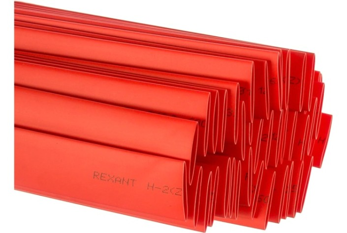 Термоусаживаемая трубка REXANT 21-3004 ТУТ нг 13,0/6,5мм, красная (уп.50 шт. по1м)