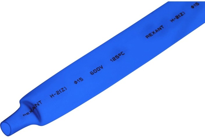 Термоусаживаемая трубка REXANT 21-5005 ТУТ нг 15,0/7,5мм, синяя (уп.50 шт. по1м)