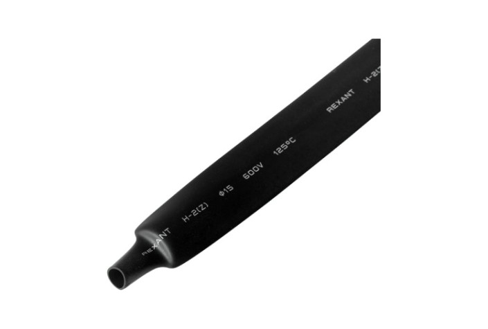 Термоусаживаемая трубка REXANT 21-5006 ТУТ нг 15,0/7,5мм, черная (уп.50 шт. по1м)
