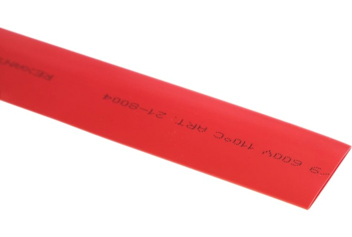 Термоусаживаемая трубка REXANT 21-8004 ТУТ нг 18,0/9,0мм, красная (уп.50 шт. по1м)