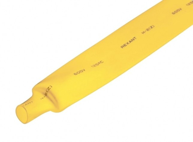 Термоусаживаемая трубка REXANT 22-0002 ТУТ нг 20,0/10,0мм, желтая (уп.10 шт. по1м)
