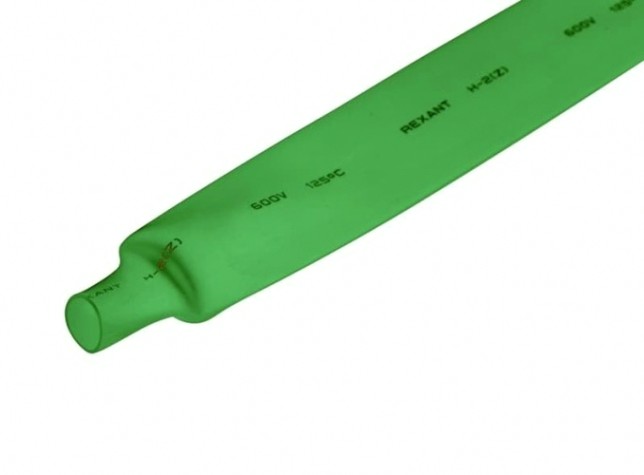 Термоусаживаемая трубка REXANT 22-0003 ТУТ нг 20,0/10,0мм, зеленая (уп.10 шт. по1м)