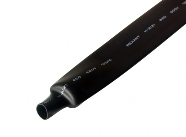 Термоусаживаемая трубка REXANT 22-0008 ТУТ нг 20,0/10,0мм, черный (уп.10 шт. по1м)