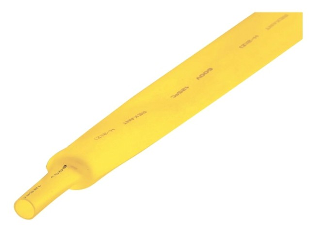 Термоусаживаемая трубка REXANT 22-2002 ТУТ нг 22,0/11,0мм, желтая (уп.10 шт. по1м)