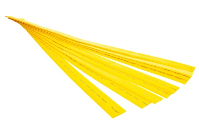 Термоусаживаемая трубка REXANT 22-2002 ТУТ нг 22,0/11,0мм, желтая (уп.10 шт. по1м)