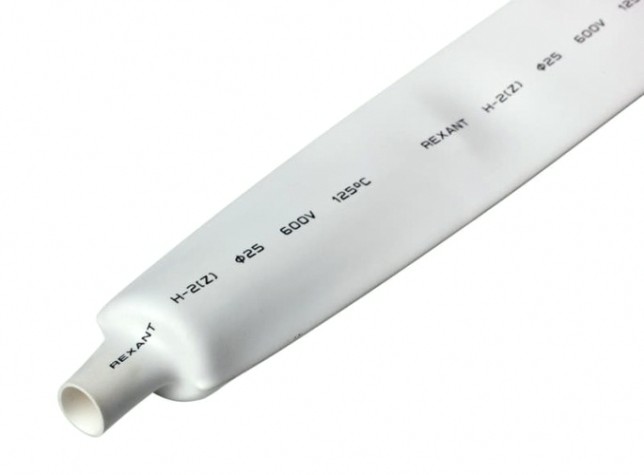 Термоусаживаемая трубка REXANT 22-5001 ТУТ нг 25,0/12,5мм, белая (уп.10 шт. по1м)