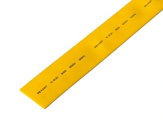Термоусаживаемая трубка REXANT 22-5002 ТУТ нг 25,0/12,5мм, желтая (уп.10 шт. по1м)