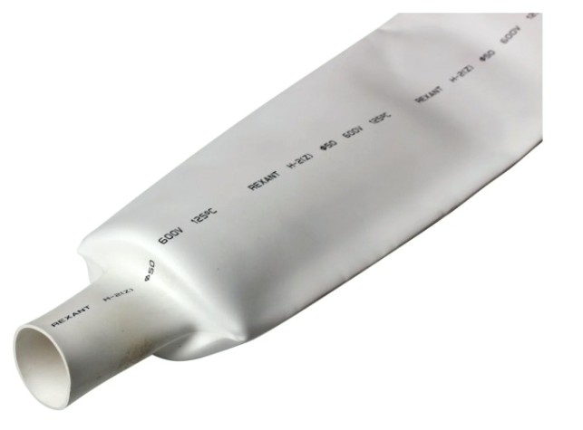 Термоусаживаемая трубка REXANT 25-0001 ТУТ нг 50,0/25,0мм, белая (уп.10 шт. по1м)